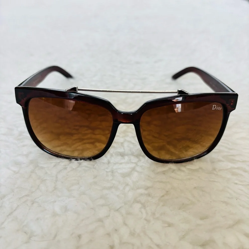 Christian Dior Brown Gradient Women Square Oversized Sunglasses